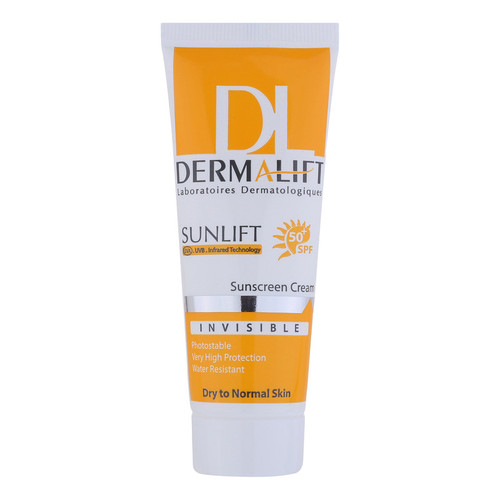 کرم ضد آفتاب بیرنگ درمالیفت مدل سانلیفت SPF50 حاوی محافظ UVA و UVB مناسب پوستهای خشک و معمولی حجم 40 میلیلیتر