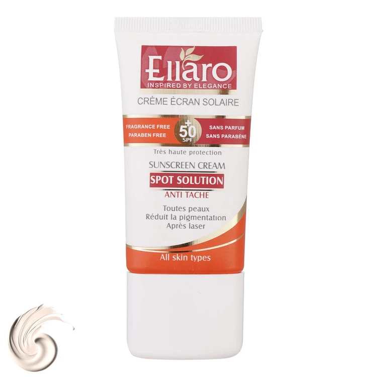 کرم ضد آفتاب و ضد لک بدون رنگ الارو SPF50 مدل Spot Solution محافظ UVA ،UVB، مناسب انواع پوست تحت لیسانس حجم 40 میلی‌لیتر