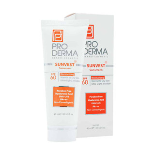 کرم ضد آفتاب و مرطوب کننده SPF60 بی رنگ (INVISIBLE) پرودرما