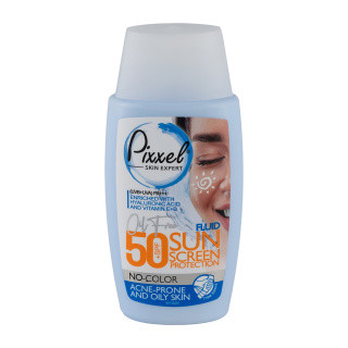 کرم ضد آفتاب بی رنگ SPF50 پوست چرب و جوش دار ( Acne Prone & Oily Skin) پیکسل