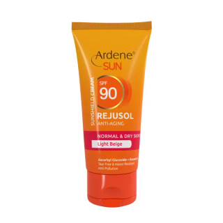 كرم ضدآفتاب پوست معمولی و خشک SPF90 ضدچروك (ANTI AGING) رنگ بژروشن (LIGHT BEIGE) آردن سان